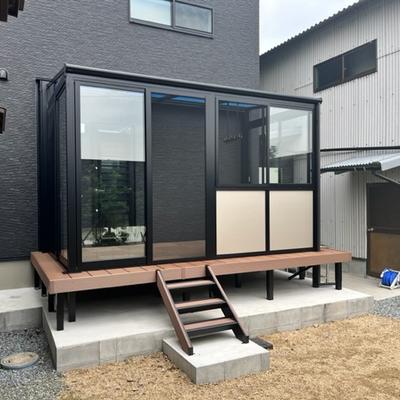 岡山市F様邸 三協アルミ「晴れもようwith」と「ひとと木2」を組み合わせた使い勝手の良いサンルーム 岡山市F様邸 三協アルミ「晴れもようwith」と「ひとと木2」を組み合わせた使い勝手の良いサンルーム